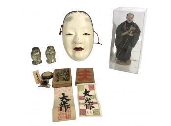 Japanese Kabuki Mask, Warrior Doll, Owl S&P Shakers & More - #S6-4