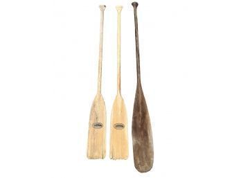 Vintage Wood Paddles, Including Feather Brand By Caviness Woodworking Co. - #R3