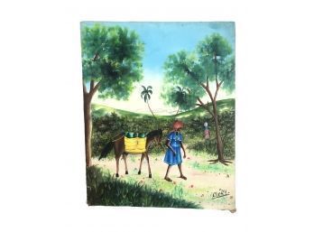 Signed Jean Reny Chery Haitian Oil Painting On Canvas - #S8-5