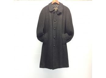 Vintage Burberry London Irish Tweed Overcoat, Size 38 / 42-1/2' - Made In England - #S5