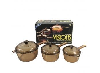 Visions 6-Piece Glass Cookware Set By Corning With Original Box - #S2-1