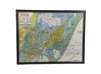 Framed Chincoteague-Assateague, VA Fishing And Recreation Map - #AR2