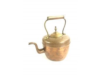 Antique Copper Kettle With Makers Mark - #S1-3