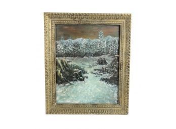1972 Winter Rapids Landscape Oil On Canvas, Signed Casey - #AR2