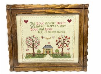 Framed Cross Stitch 'The Love In Your Heart' - #AR2