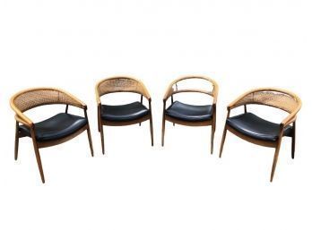 Mid-Century Modern Cane Back Chairs, For Restoration - #RR1
