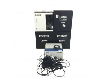 Fostex & AKG Headphones & Extra Cables, For Parts Or Repair - #S4-1
