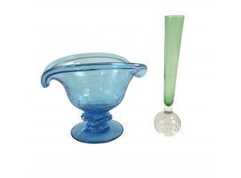 Blown Glass Bud Vase & Candy Dish - #S12