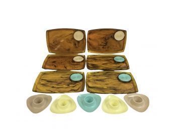 Mid-Century Appetizer Trays & Egg Cups - #S6-3