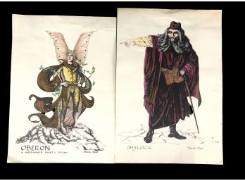 SHYLOCK & OBERON, A MID SUMMER NIGHT'S DREAM Lithographs By Sheila Steel - #S7-3