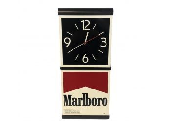 1991 Philip Morris Marlboro Horizontal / Vertical Wall Clock, WORKS - #S10-3