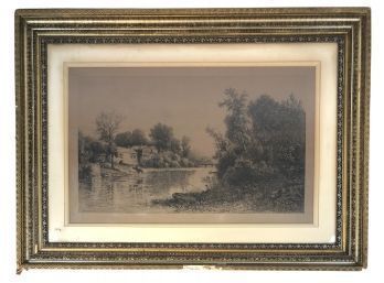 1886 Original Etching By Kruseman Van Elten, Original Gilt Frame - #BW