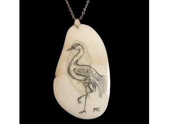 Scrimshaw Pendant Necklace With Sterling Silver Clasp - #JC-P