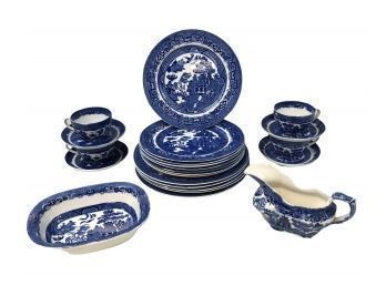 Allertons Blue Willow Pattern 23-Piece China Set, Made In England - #S7-2