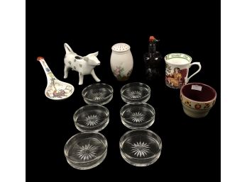 Hazel Atlas Sunburst Coasters, Pillivuyt French Porcelain, Queen's Bone China & More - #S15-3