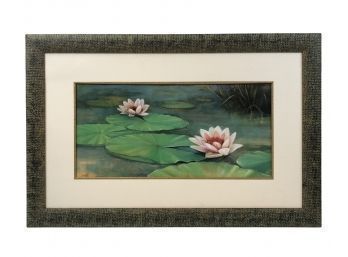 Framed Water Lily Pond Landscape Print - #BW