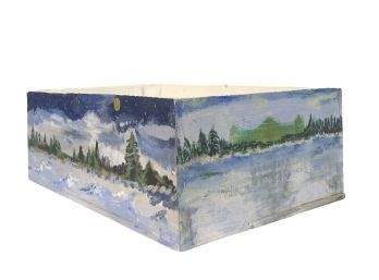 Chateau Lynch-Bages Pauliac France Wine Crate With Landscape Painting - #S11-3