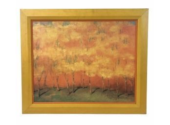 Orange Sunset Landscape Oil Painting - #BW