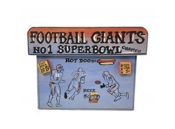 Football Giants No. 1 Superbowl Champs Wood Sign By Harry Von Clark - #S8-4