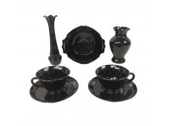 Vintage Black Amethyst Glass Collection - #S7-2