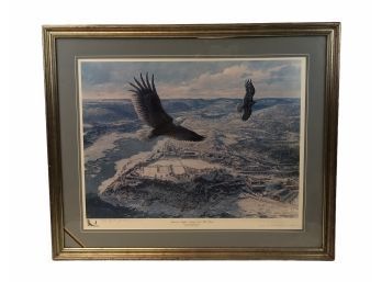 Signed John Gould Artist's Proof, AMERICAN EAGLES SOARING OVER WEST POINT 4/50 - #SW