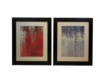 Pair Of Framed Abstract Prints - #SW