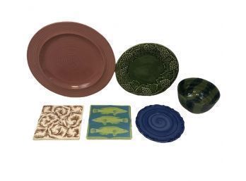 Bordallo Pinheiro, Carnivale Stoneware, Ceramic Tile Trivets & More - #S3-3