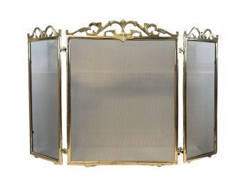 Brass Tri-Fold Fireplace Screen, Made In India - #S3-1