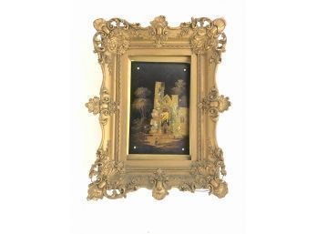 19th Century Mixed Media Oil Painting, Cathedral - #S10-3