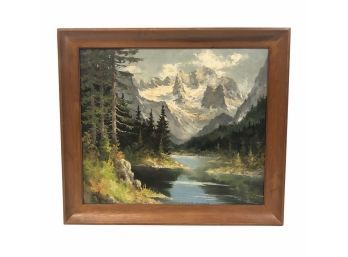 Austrian Landscape Oil Painting, GOSAUSEE-DACHSTEIN, Signed - #BW