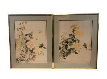 Framed Asian Floral Prints - #BW