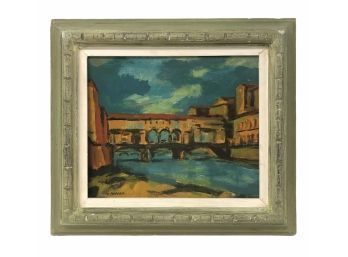 Signed Wedo Georgetti Oil On Board Painting - Florence, Italy - #BW