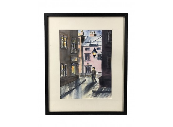 2007 Signed Urban Street Scene Watercolor Painting - #BW