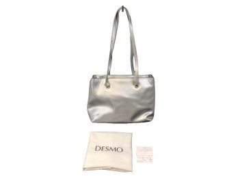 Vintage Desmo Silver Leather Shoulder Bag, Made In Italy - Includes Dust Bag - #S11-1