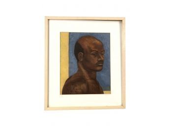 1950s African American Portrait Oil On Canvas Painting - #BW