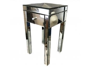 Mirrored Glass Bedside Table Stand - #S23-F