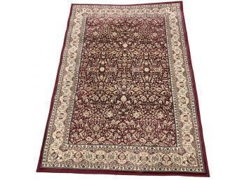 Traditional 5X8 Red Floral Oriental Rug, Machine-Made - #S23-F