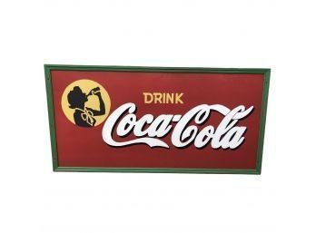 Drink Coca Cola 'Coke' Painted Wood 8-Foot Advertising Sign
