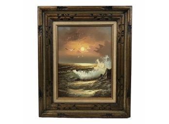 Signed K. Cummings Seascape Oil On Canvas Painting - #BW
