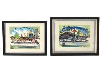 Painted Illustrations On Paper, Signed Cordoba, FIRE BELLS & BOCK BEER DAYS - #S2-2