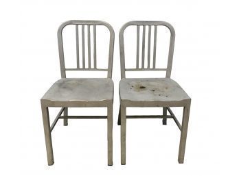 Vintage Metal Navy Office Chairs By Good Form - #S23-F