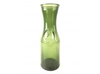 Vintage 1930s Vin Litre Green Glass Wine Carafe - #S7-5