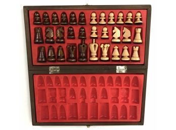 Carved Wood Chess Set - #S14-2