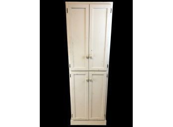 Vintage Solid Wood Pantry Cabinet With Porcelain Knobs, Well Constructed - #S23-F