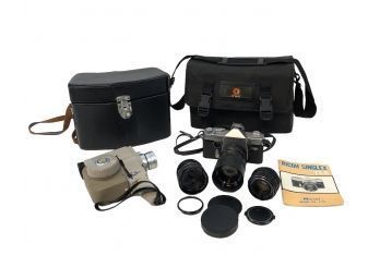 Vintage Ricoh Singlex TLS Camera & Sekonic Dualmatic Zoom 8mm Movie Camera - #S17-2