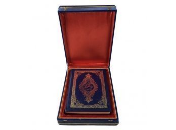 Quran Hardcover Book Written In Arabic, Dated 1970, With Velvet Box - #S2-3