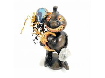 Silver Willow Folk Art Halloween Jack-O-Lantern Bobble Head 10' Figurine - #S8-2