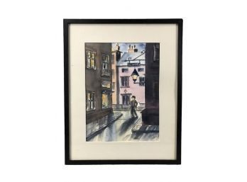 2007 Signed Urban Street Scene Watercolor Painting - #BW
