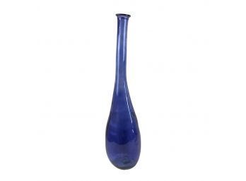 Blue Blown Glass Vase, 3FT Tall - #BW
