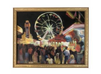 County Fair Oil On Board Painting, Signed Coyne - #BW